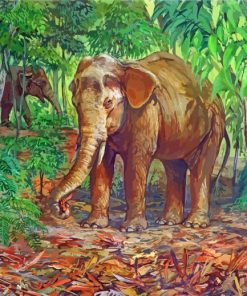 Borneo Elephants Art Paint By Number