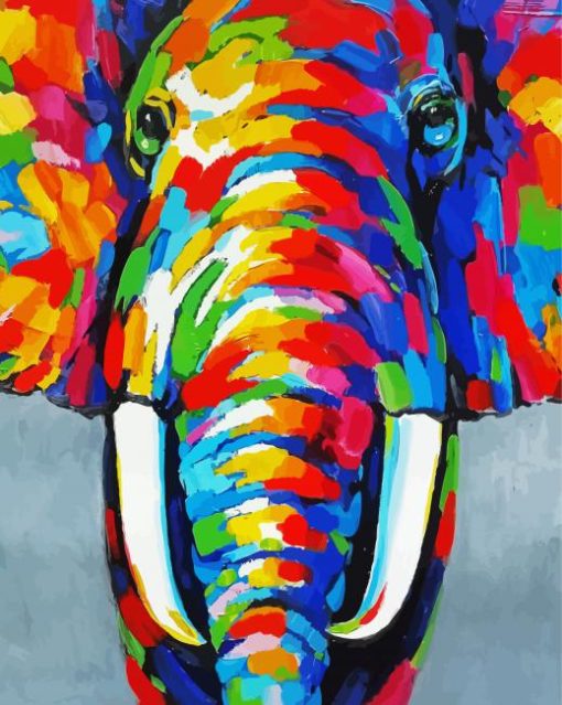 Colorful Abstract Elephants Paint By Number