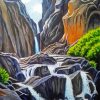 Cool Rocky Mountain Waterfall Paint By Number