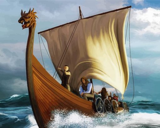 Cool Viking Vessel Art Paint By Number