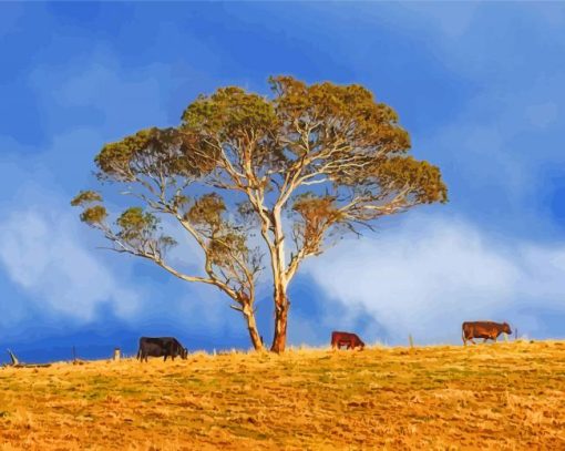 Cows Under Gumtree Paint By Number