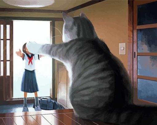 Cute Japanese Giant Cat Paint By Number