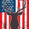 Deer And American Flag Paint By Number