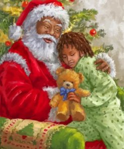 Merry Christmas Black Santa Paint By Number