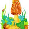 Morel Mushroom Illustration Paint By Number