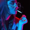 Neon Girl Smoking Paint By Number