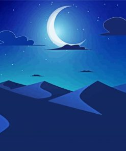 Night Moon Desert Illustration Paint By Number