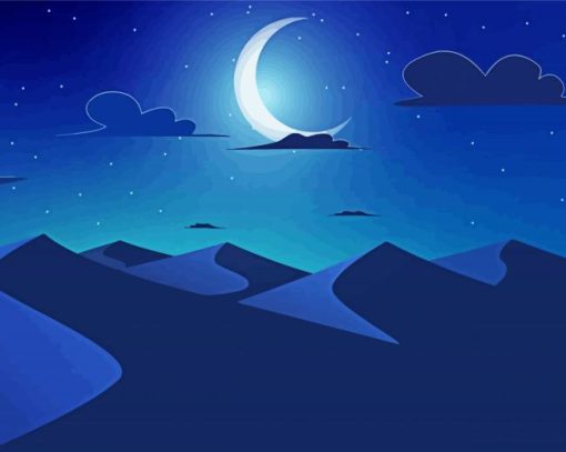 Night Moon Desert Illustration Paint By Number