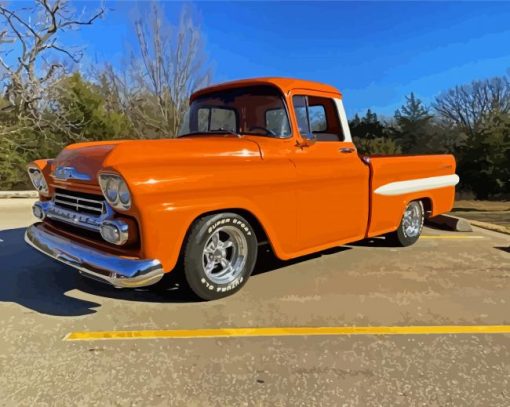 Orange Chevy Apache Paint By Number