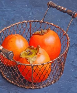 Persimmon Fruits In Basket Paint By Number