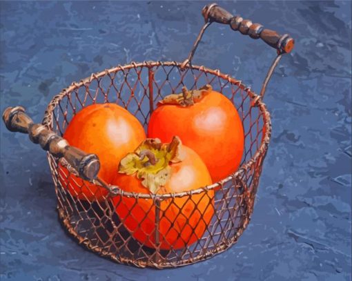 Persimmon Fruits In Basket Paint By Number