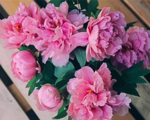 Pink Roses On Wood Paint By Number