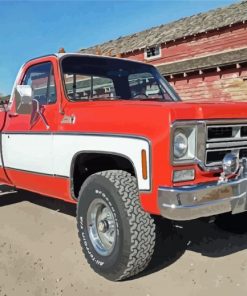 Red 76 GMC Pickup Paint By Number