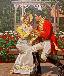 Romantic Couple In The Garden Art Paint By Number