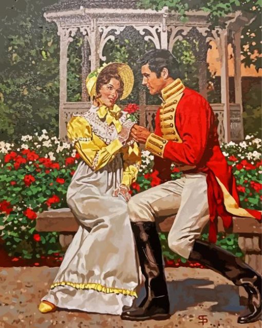 Romantic Couple In The Garden Art Paint By Number