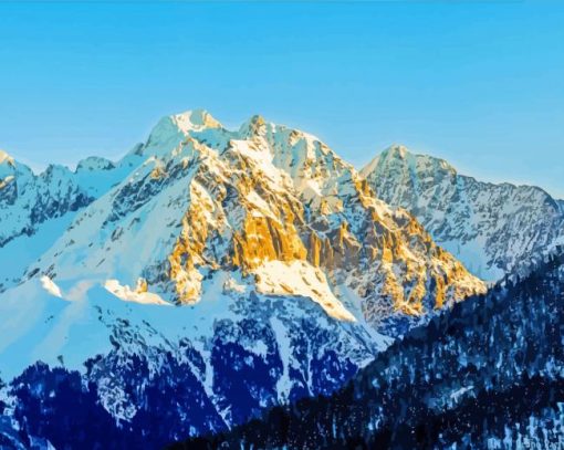 Snowy Pyrenees Mountains Paint By Number