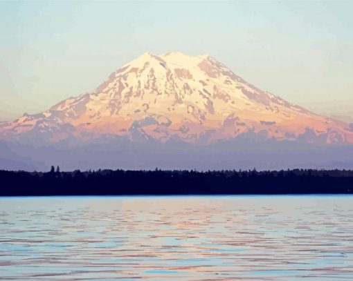 Snowy Mountain Puget Sound Paint By Number