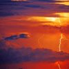 Sunset Lightning Over The Ocean Paint By Number