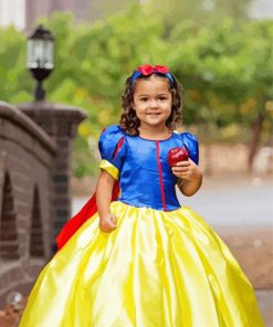 Toddler Wearing Snow White Costume Paint By Number