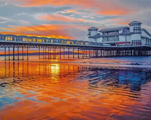 Weston Super Mare Pier At Sunset Paint By Number