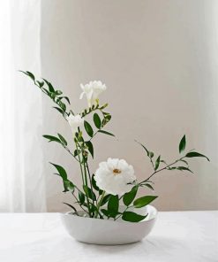 White Ikebana Flower Paint By Number