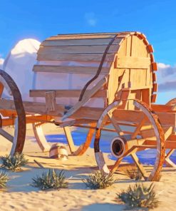 Wooden Western Wagon Paint By Number