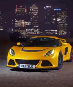 Yellow Lotus Exige Car At Night Paint By Number