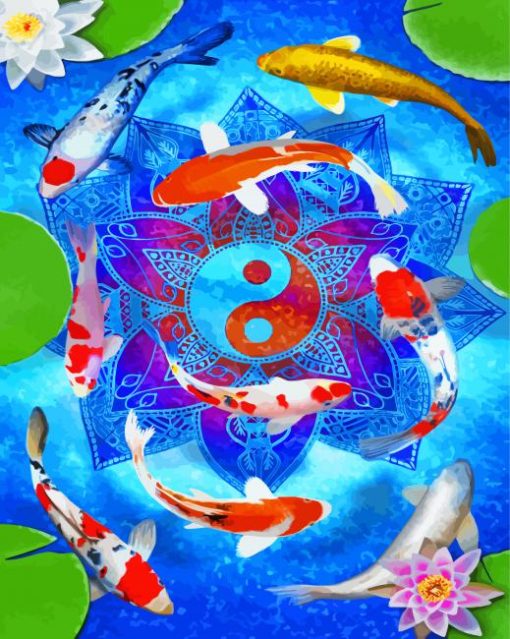 Koi Fish Yin And Yang Paint By Number