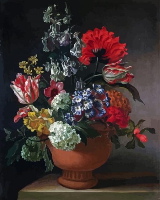 A Bowl Of Flowers Marie Blancour Paint By Number