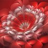 Abstract Red Fractal Flower Paint By Number