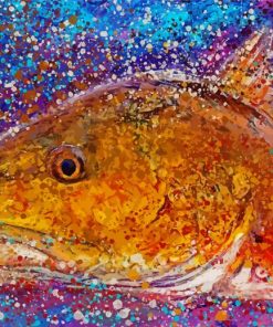 Abstract Red Drum Paint By Number