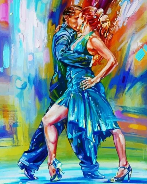 Abstract Ballroom Dancers Paint By Number