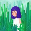 Anime Cactus Girl Paint By Number