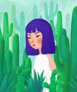 Anime Cactus Girl Paint By Number