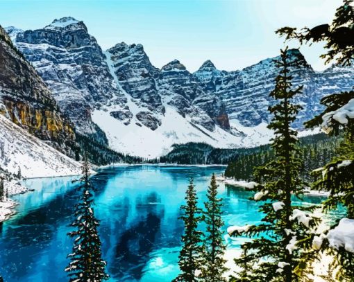 Banff National Park In WIinter Paint By Number