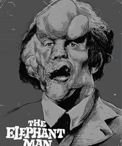 Black And White The Elephant Man Poster Paint By Number