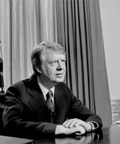 Black And White Jimmy Carter Paint By Number