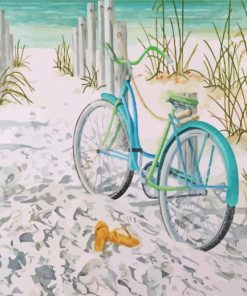 Blue Bike Sand Dunes Paint By Number