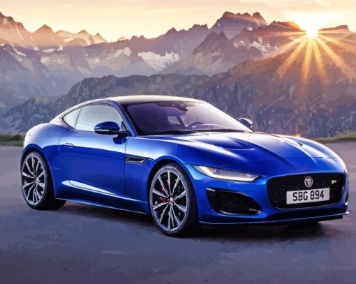 Blue Jaguar F Type Car Paint By Number