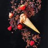 Chocolate Ice Cream Cone With Fruits Paint By Number