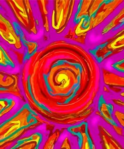 Colorful Abstract Sun Art Paint By Number