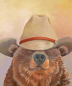 Cowboy Bear Head Paint By Number