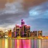 Detroit Skyline Paint By Number