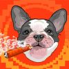 Dog With Cigar Illustration Paint By Number