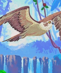 Eagle Over Waterfall Art Paint By Number