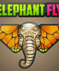 Elephant Butterfly Illustration Paint By Number