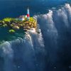 Fantasy Lighthouse Waterfall Paint By Number