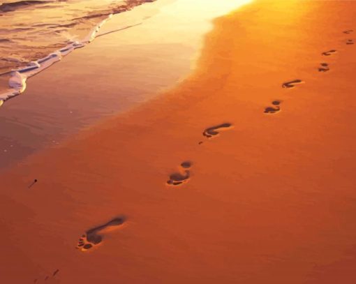 Footprints In Sand Paint By Number