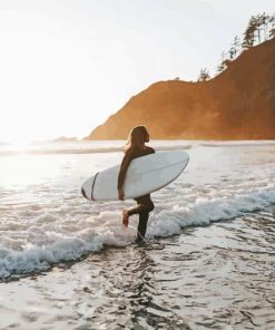 Girl On Surfboard Paint By Number