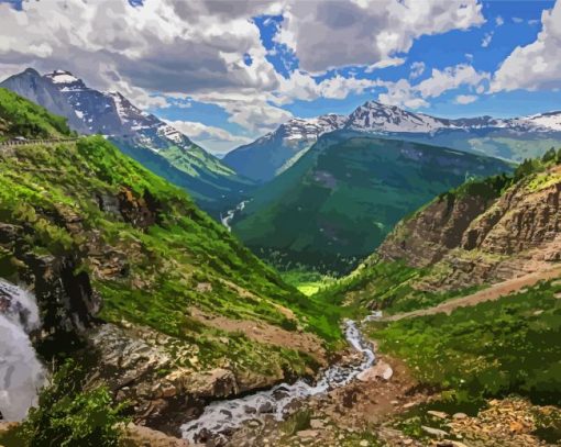 Going To The Sun Road Montana Paint By Number